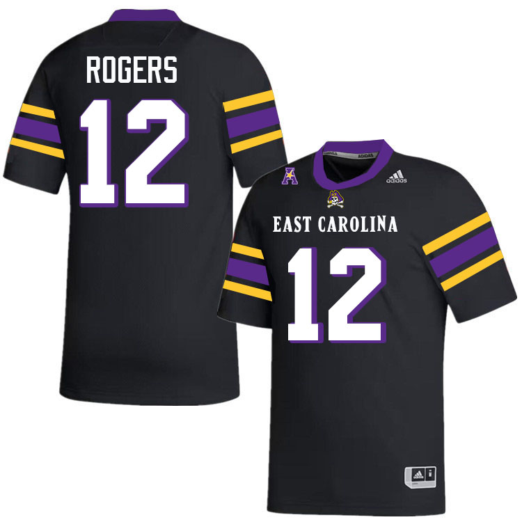 Omar Rogers ECU Jersey,East Carolina Pirates #12 Omar Rogers Jersey Youth College-Black 2024